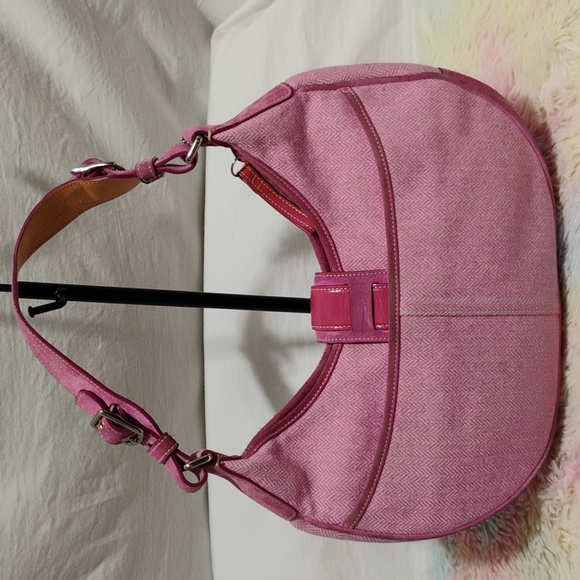 HOLD! RARE! Coach Herringbone Wool Y2K Vintage Shoulder Bag - Picture 7 of 16